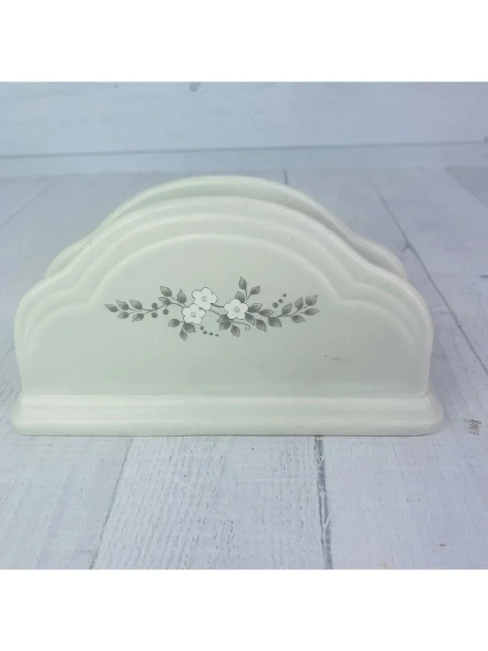 Vintage Pfaltzgraff HEIRLOOM Gray Stoneware White Floral 7